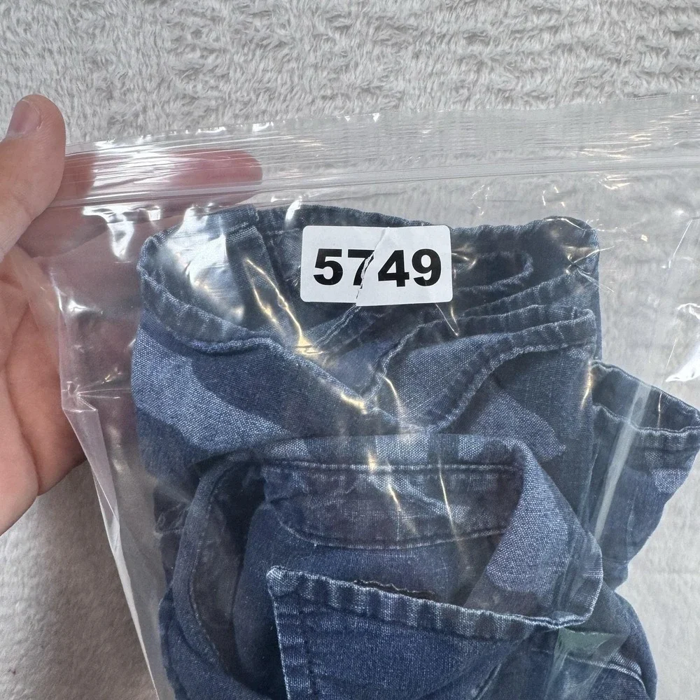 OshKosh B'gosh Shirt Boys 6 Blue Denim Camo‎ Long Sleeve Button Front Collared